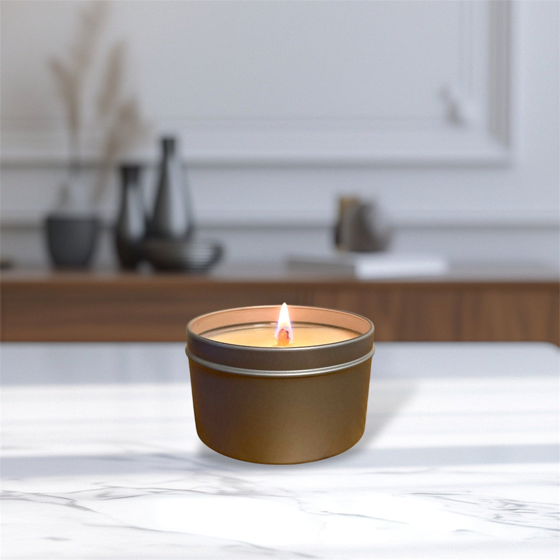 Toxin Free Candle Burning on Countertop