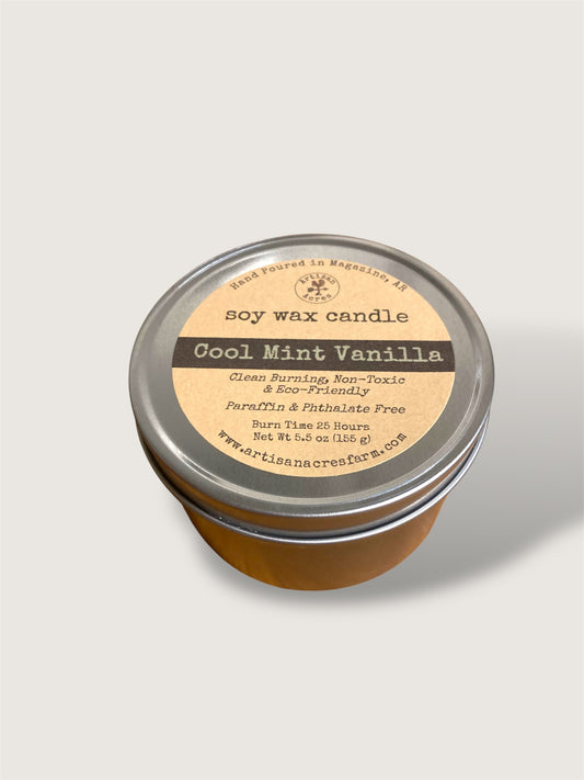 Cool Mint Vanilla | Soy Wax Candle