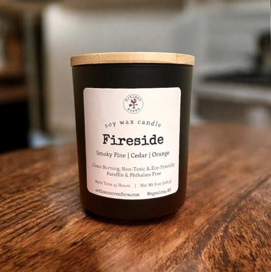 Fireside | Soy Wax Candle | 8 oz Glass Vessel
